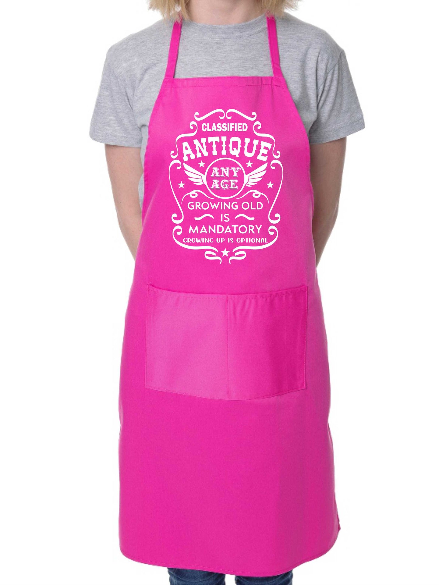 Personalised Apron Growing Old Birthday Age Funny Your Age Here Gift