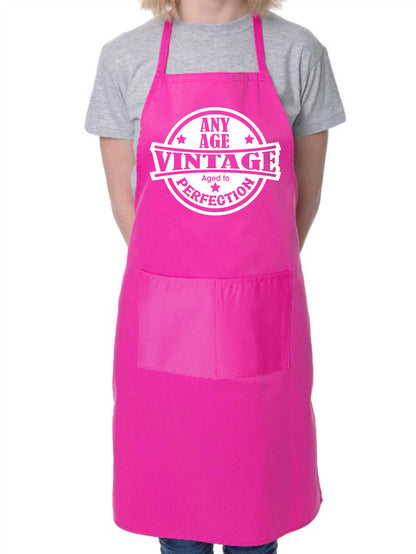 Personalised Apron Vintage Perfection Birthday Your Age Here Funny Gift