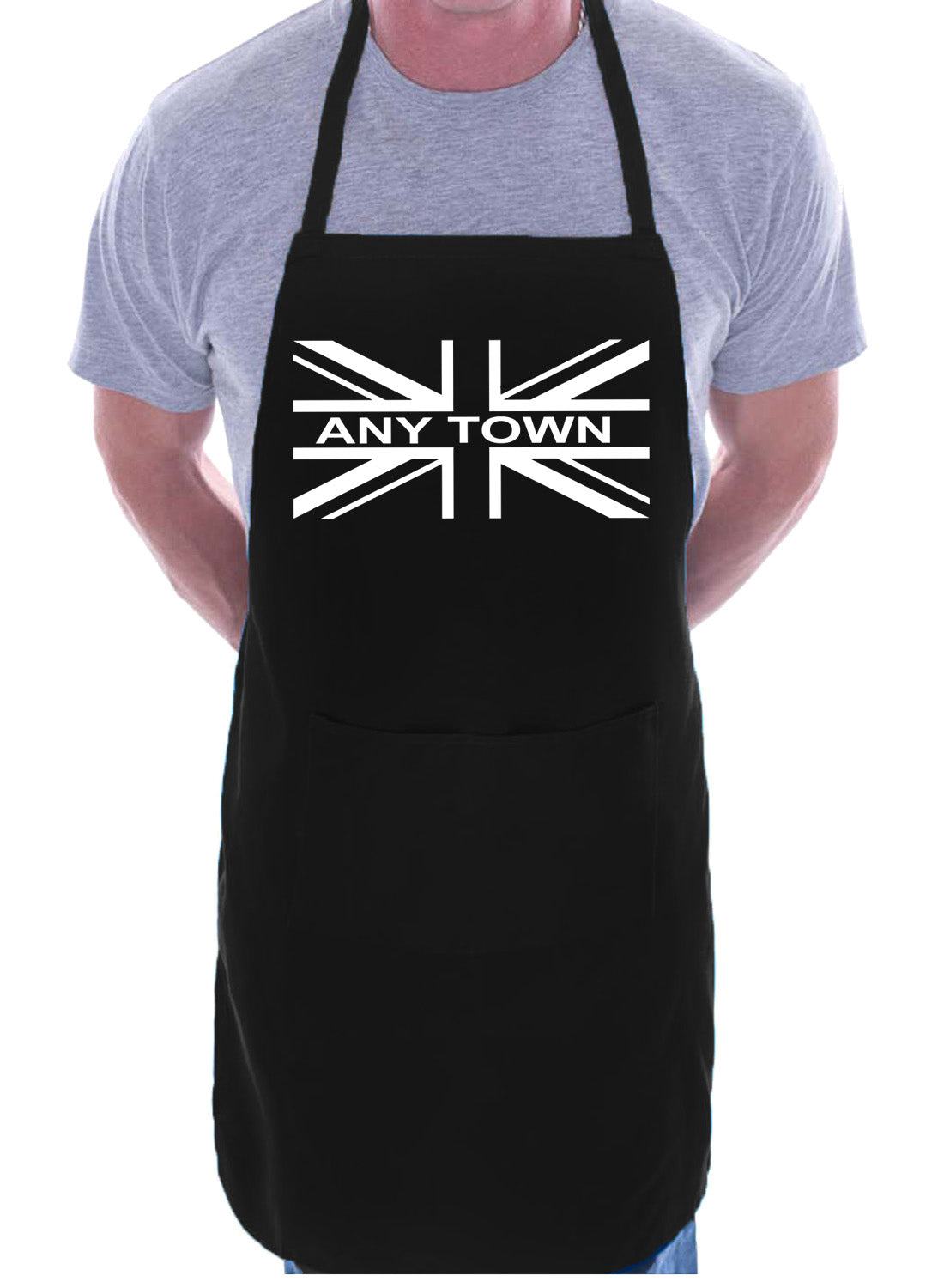 Adult Personalised Apron BBQ Birthday Gift Union Jack Any Town Name