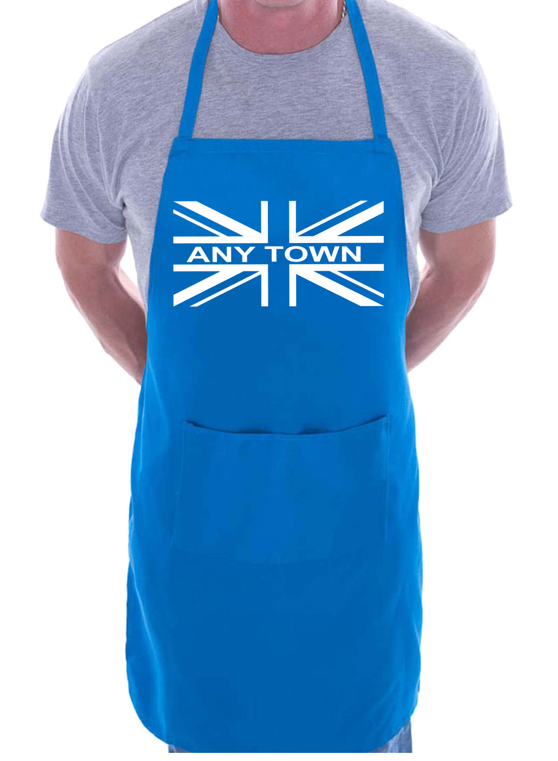 Adult Personalised Apron BBQ Birthday Gift Union Jack Any Town Name