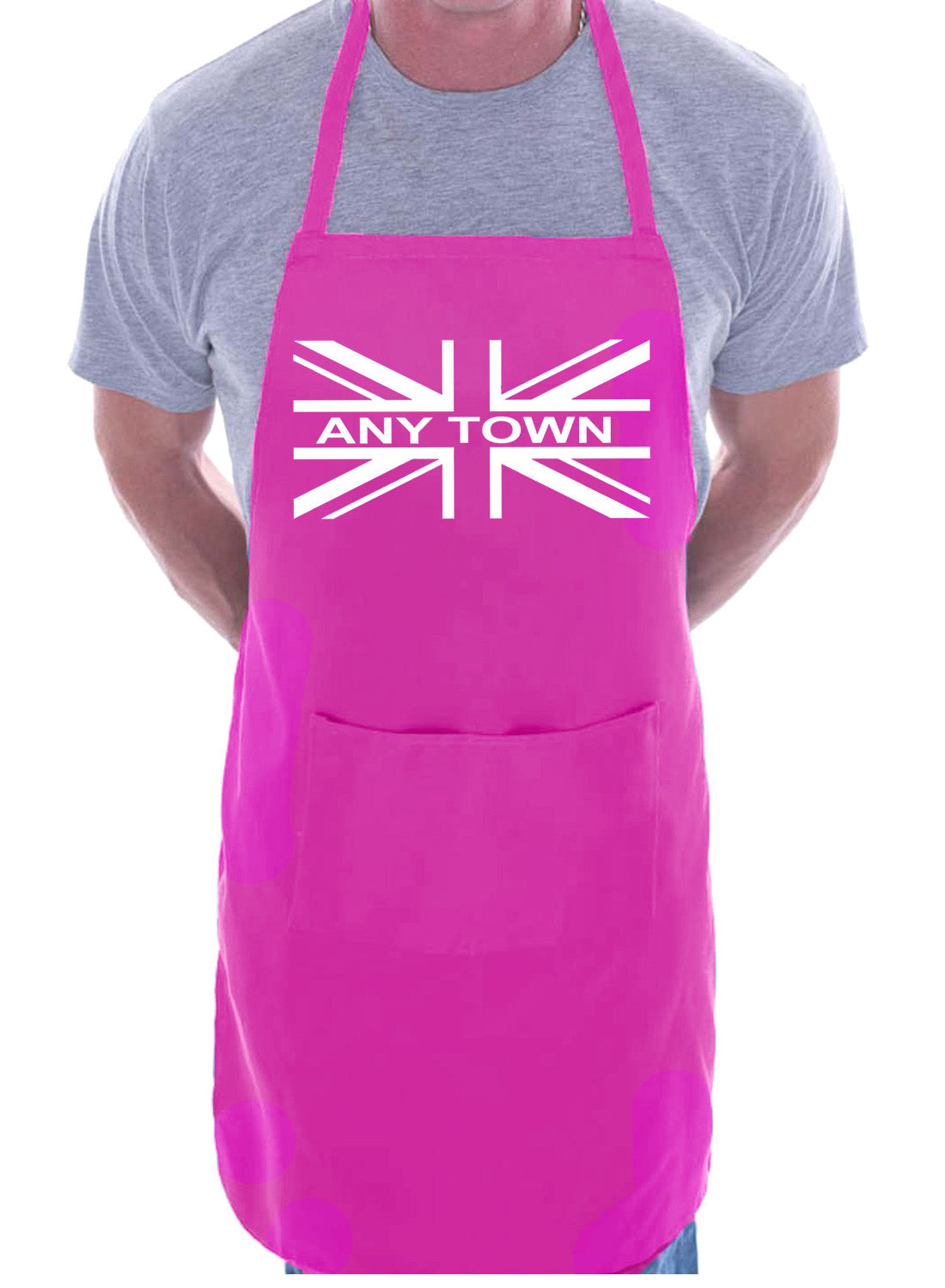 Adult Personalised Apron BBQ Birthday Gift Union Jack Any Town Name