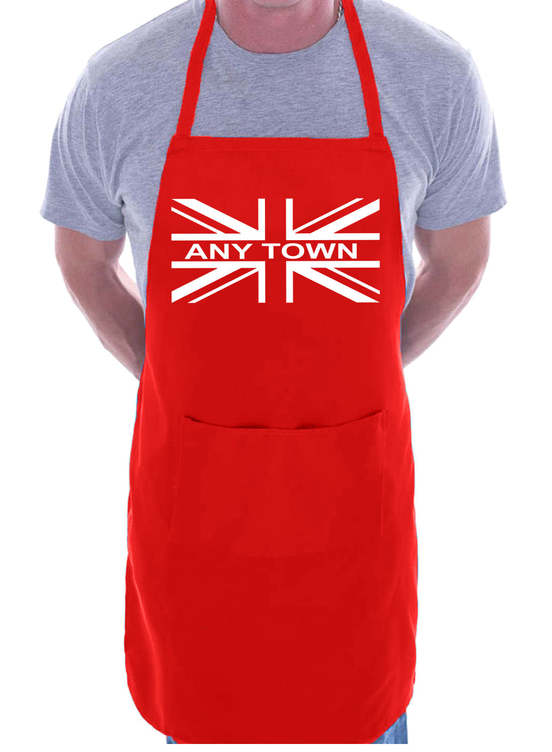 Adult Personalised Apron BBQ Birthday Gift Union Jack Any Town Name