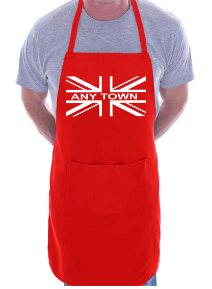 Adult Personalised Apron BBQ Birthday Gift Union Jack Any Town Name