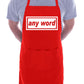 Adult Personalised Apron BBQ Any Word BBQ Customise This With Any Song City