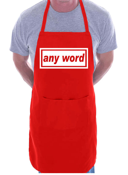 Adult Personalised Apron BBQ Any Word BBQ Customise This With Any Song City