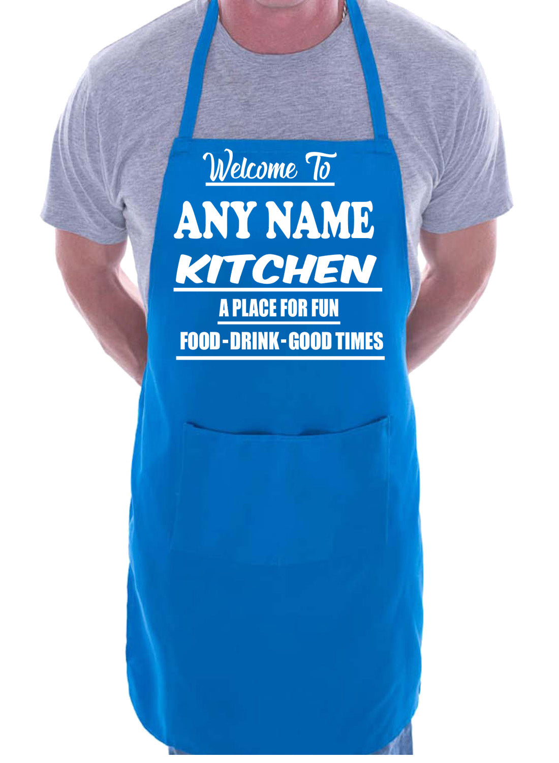 Adult Personalised Apron Welcome To Kitchen Birthday Gift My Name Cafe Name