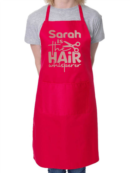 Personalised Apron Hair Whisperer Hairdresser Salon Your Name Here Work Gift