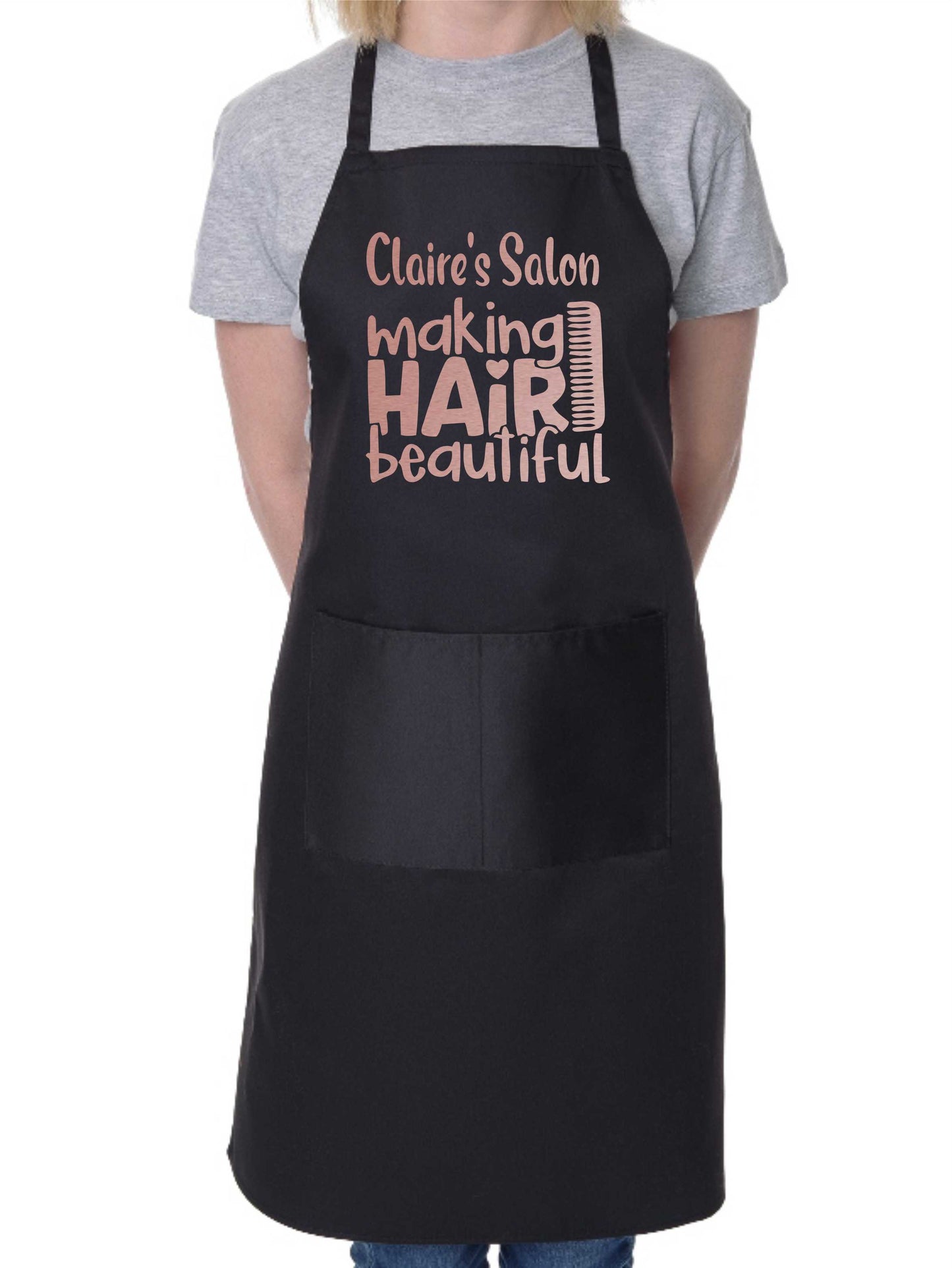 Personalised Apron Making Hair Beautiful Hairdresser Your Name Here Work Gift