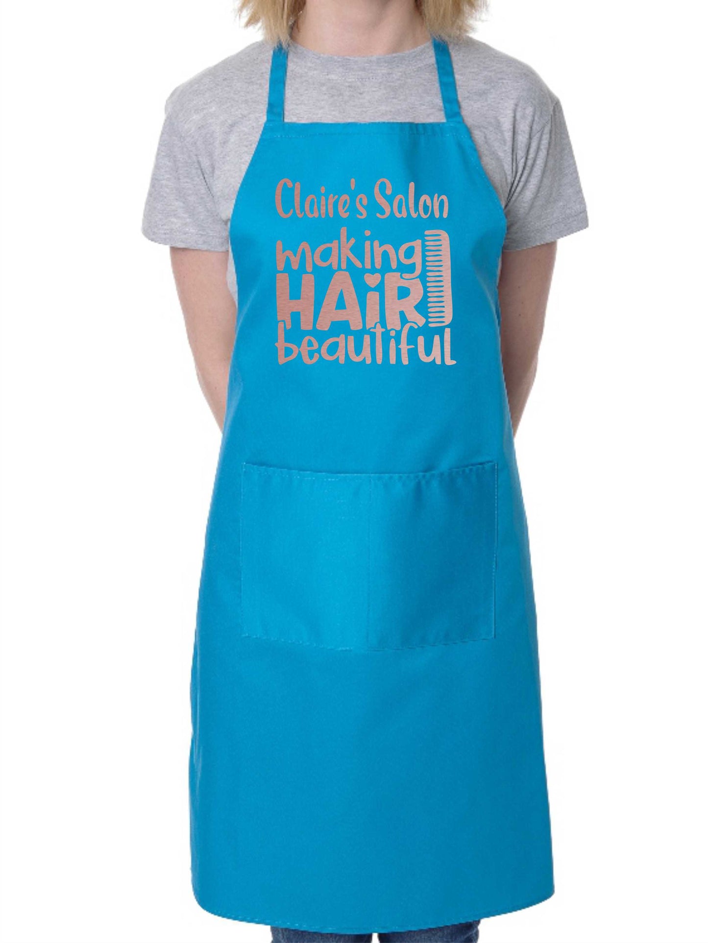 Personalised Apron Making Hair Beautiful Hairdresser Your Name Here Work Gift