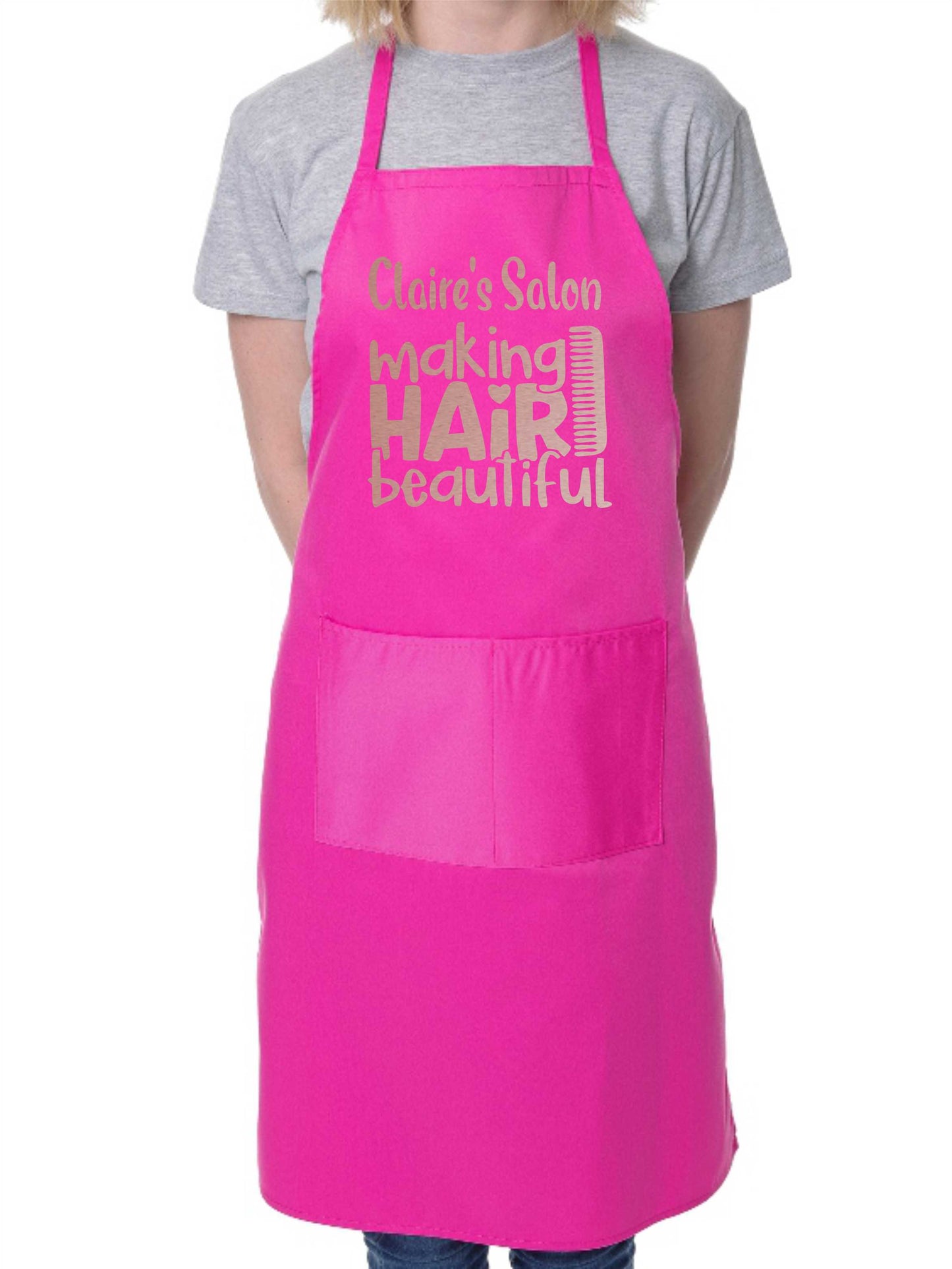 Personalised Apron Making Hair Beautiful Hairdresser Your Name Here Work Gift