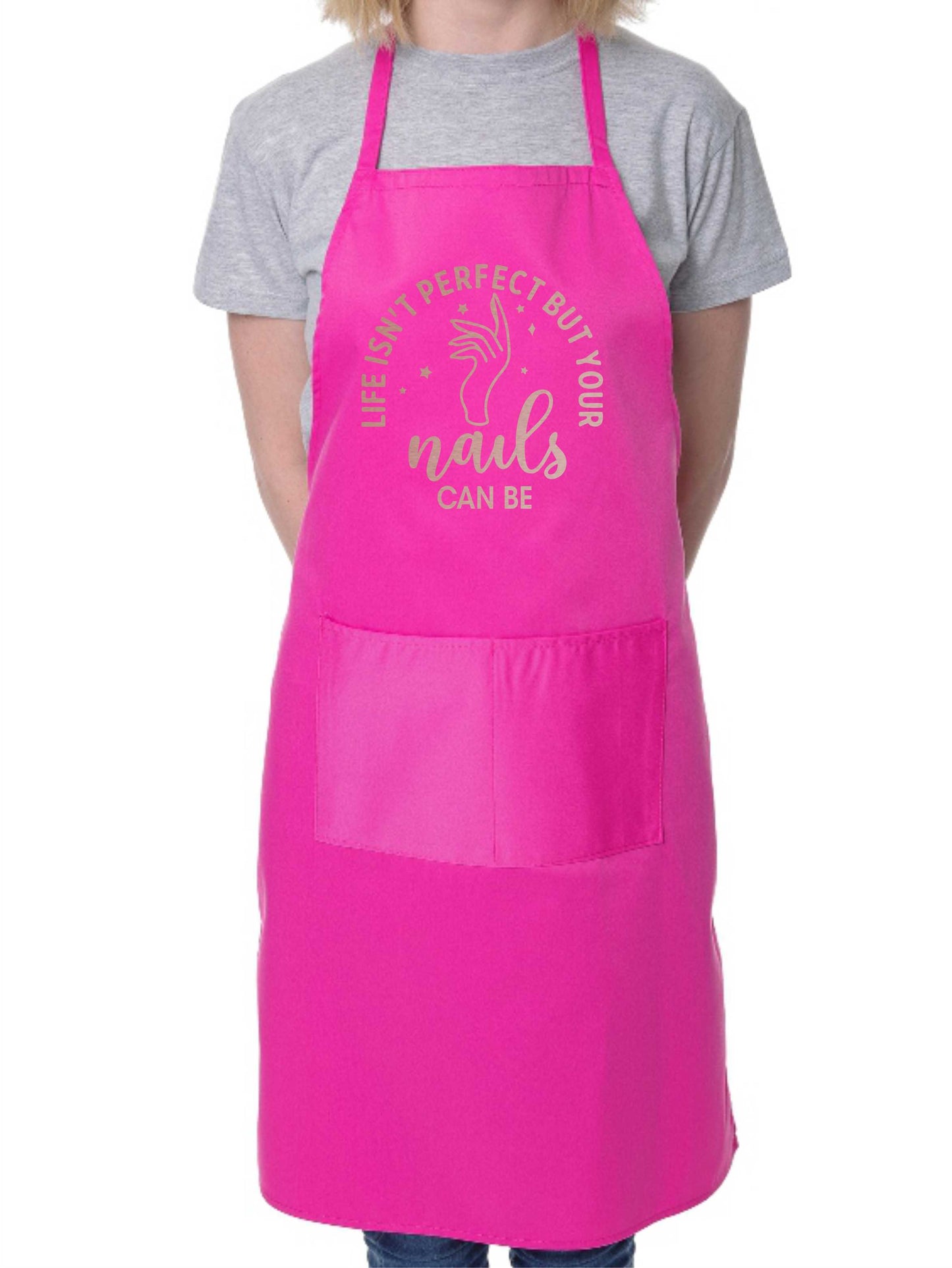 Life Isn't perfect Nails Can Be Work Apron Nail Salon Beauty Shop Funny