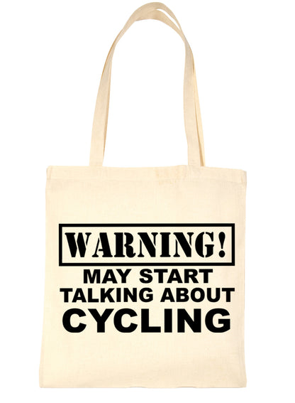 Warning May Talk About Cycling Cyclist Bag For Life Shopping Tote Bag