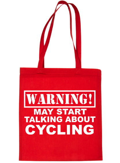 Warning May Talk About Cycling Cyclist Bag For Life Shopping Tote Bag