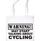 Warning May Talk About Cycling Cyclist Bag For Life Shopping Tote Bag