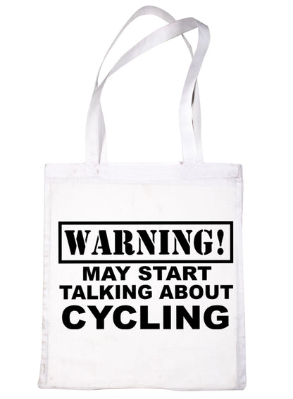 Warning May Talk About Cycling Cyclist Bag For Life Shopping Tote Bag