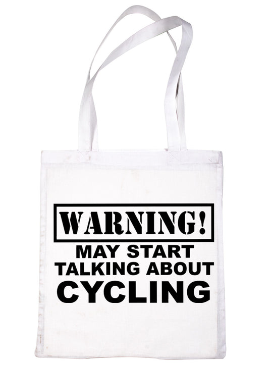 Warning May Talk About Cycling Cyclist Bag For Life Shopping Tote Bag