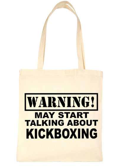 Warning May Talk About Kickboxing Martial Arts Bag For Life Shopping Tote Bag