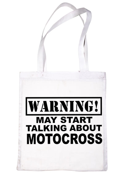 Warning May Talk About Motocross Motorbikes Bag For Life Shopping Tote Bag