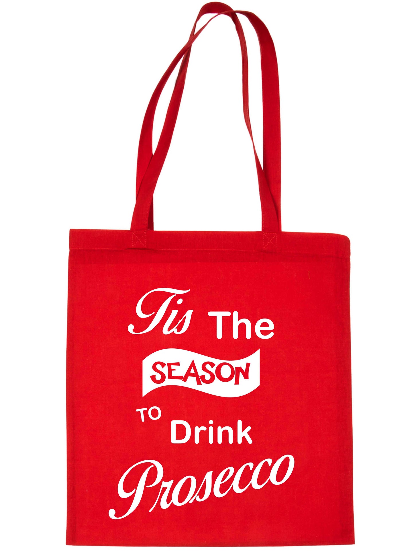Tis The Season Drink Prosecco Christmas Gift Funny Shopping Tote Bag For Life