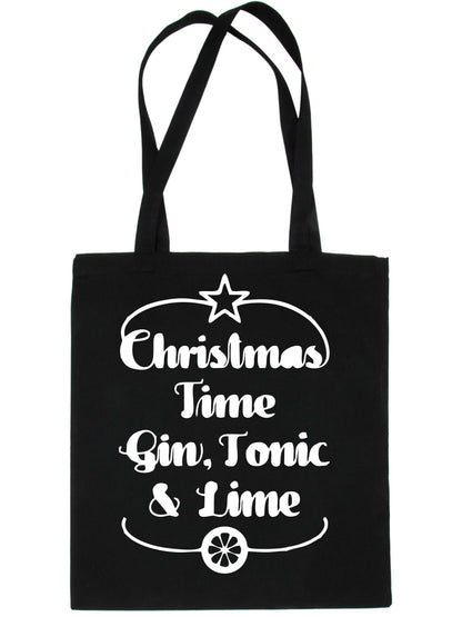 Christmas Time Gin & Lime Christmas Gift Xmas Funny Shopping Tote Bag For Life