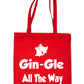 Gin-gle Christmas Ladies Woman Xmas Gift Funny Shopping Tote Bag For Life