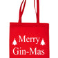 Merry Ginmas Christmas Ladies Woman Xmas Gift Funny Shopping Tote Bag For Life