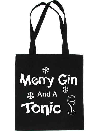 Merry Gin & Tonic Christmas Ladies Woman Gift Funny Shopping Tote Bag For Life