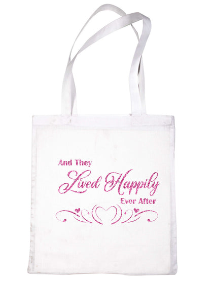 Lived Happily Ever After Wedding Favour Gift Bags Gift Funny Shopping Tote