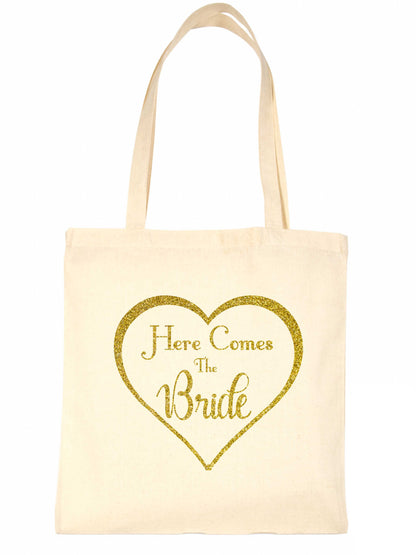 Here Comes The Bride Wedding Favours Bags Hen Party Gift Funny Shopping Tote