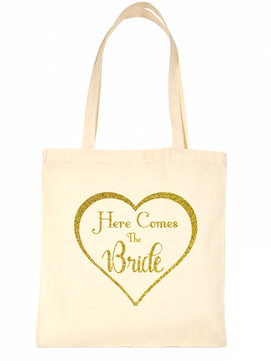 Here Comes The Bride Wedding Favours Bags Hen Party Gift Funny Shopping Tote