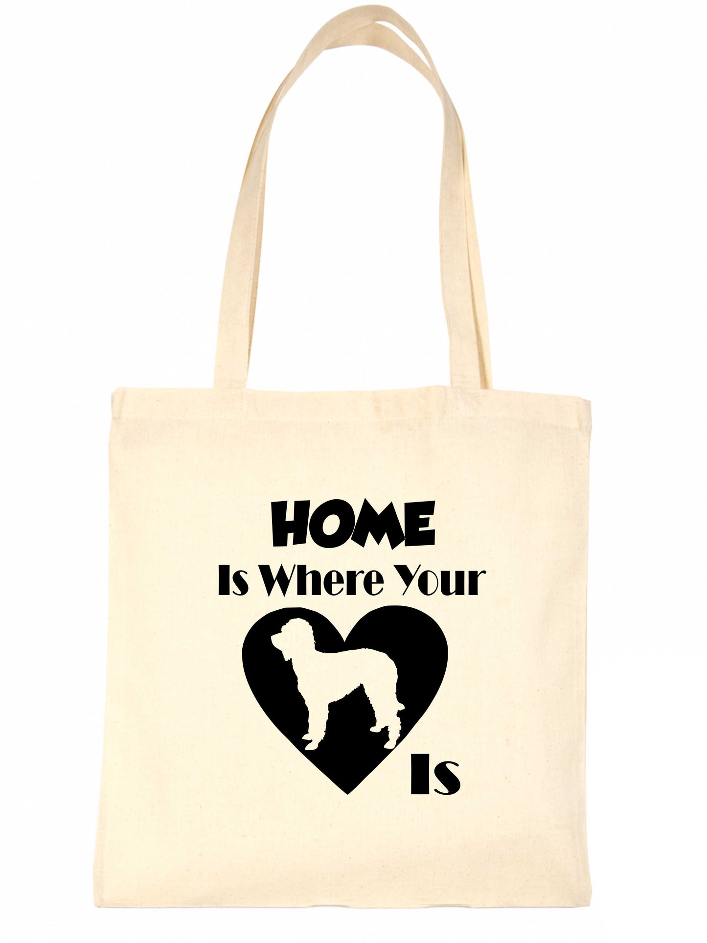 Home Is Where Your Labradoodle Dog Is Funny Dog Lover Gift Shopping Tote Bag
