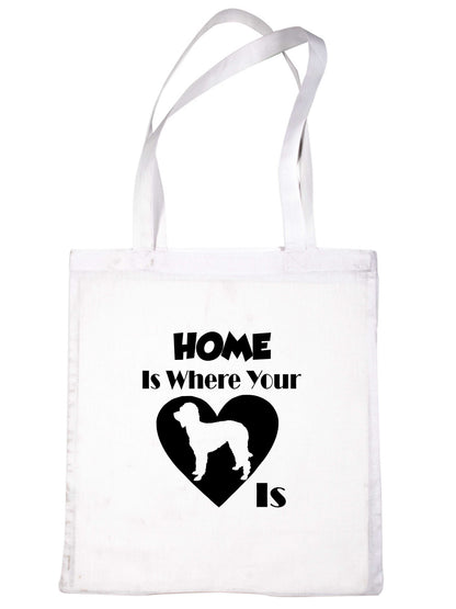 Home Is Where Your Labradoodle Dog Is Funny Dog Lover Gift Shopping Tote Bag