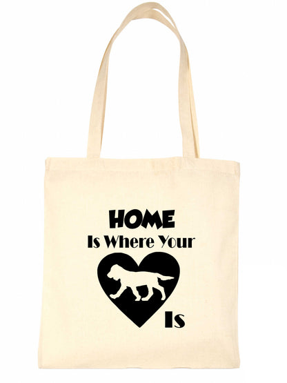 Home Is Where Your Sprocker Dog Is Funny Dog Lover Gift Shopping Tote Bag