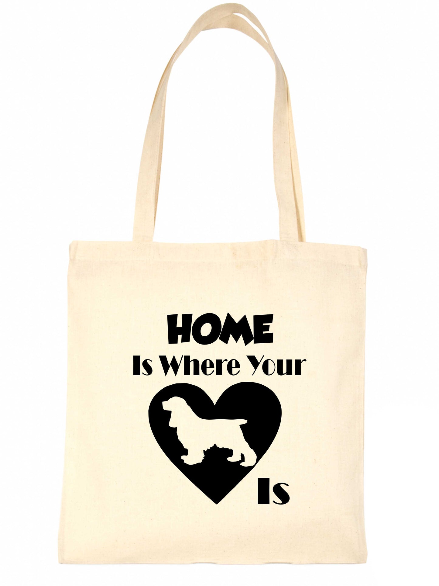 Home Is Where Your Cocker Spaniel Dog Is Funny Dog Lover Gift Shopping Tote Bag