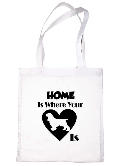 Home Is Where Your Cocker Spaniel Dog Is Funny Dog Lover Gift Shopping Tote Bag