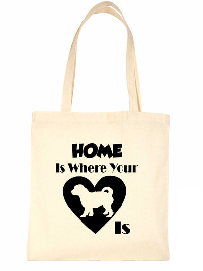 Home Is Where Your Cavachon Dog Is Funny Dog Lover Gift Shopping Tote Bag