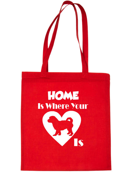 Home Is Where Your Cavachon Dog Is Funny Dog Lover Gift Shopping Tote Bag