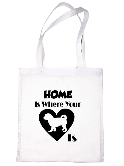 Home Is Where Your Cavachon Dog Is Funny Dog Lover Gift Shopping Tote Bag