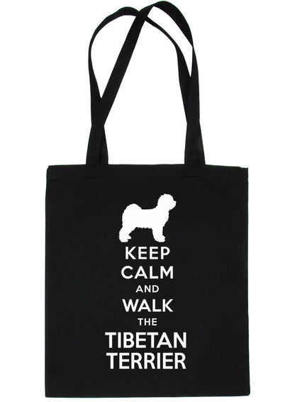 Keep Calm & Walk The Tibetan Terrier Funny Dog Lover Gift Shopping Tote Bag
