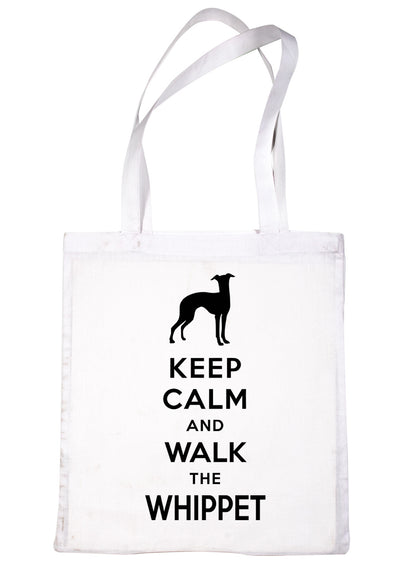 Keep Calm & Walk The Whippet Funny Dog Lover Gift Shopping Tote Bag