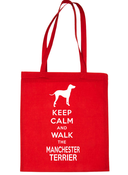 Keep Calm & Walk The Manchester Terrier Funny Dog Lover Gift Shopping Tote Bag