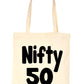 Nifty 50 50th Birthday Age 50 Bag For Life Shopping Tote Bag Ladies Gift