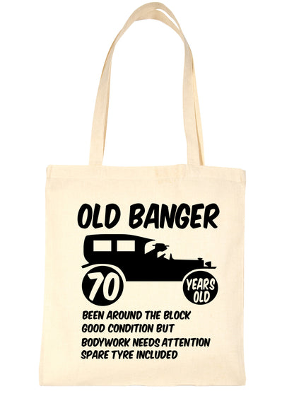 70th Old Banger Birthday Age 70 Bag For Life Shopping Tote Bag Ladies Gift