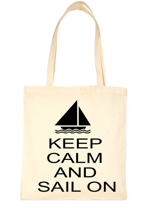 Keep Calm & Sail On Sailing Yatching Shopping Tote Bag Ladies Gift