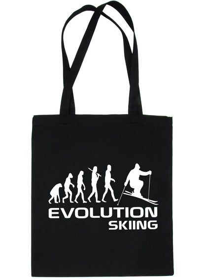 Evolution Of Skier Skiing Shopping Tote Bag Ladies Gift