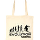 Evolution Of Skier Skiing Shopping Tote Bag Ladies Gift