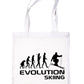 Evolution Of Skier Skiing Shopping Tote Bag Ladies Gift
