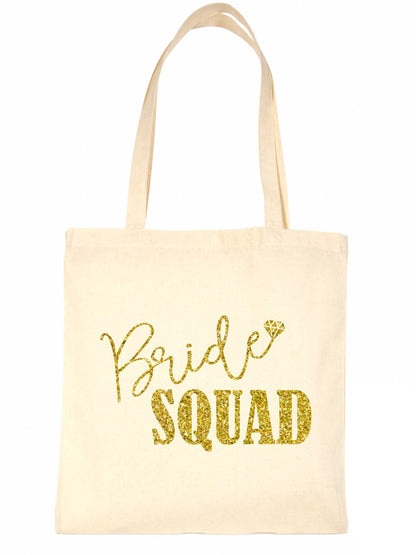 Bride Squad Diamond Wedding Favour Bags Hen Party Gift Funny Shopping Tote Bag