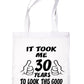 Birthday It Took 30 Years To Look This Good Shopping Tote Bag Ladies Gift