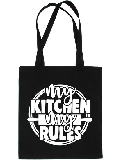 My Kitchen My Rules Funny Slogan Ladies Reusable Shopping Tote Bag